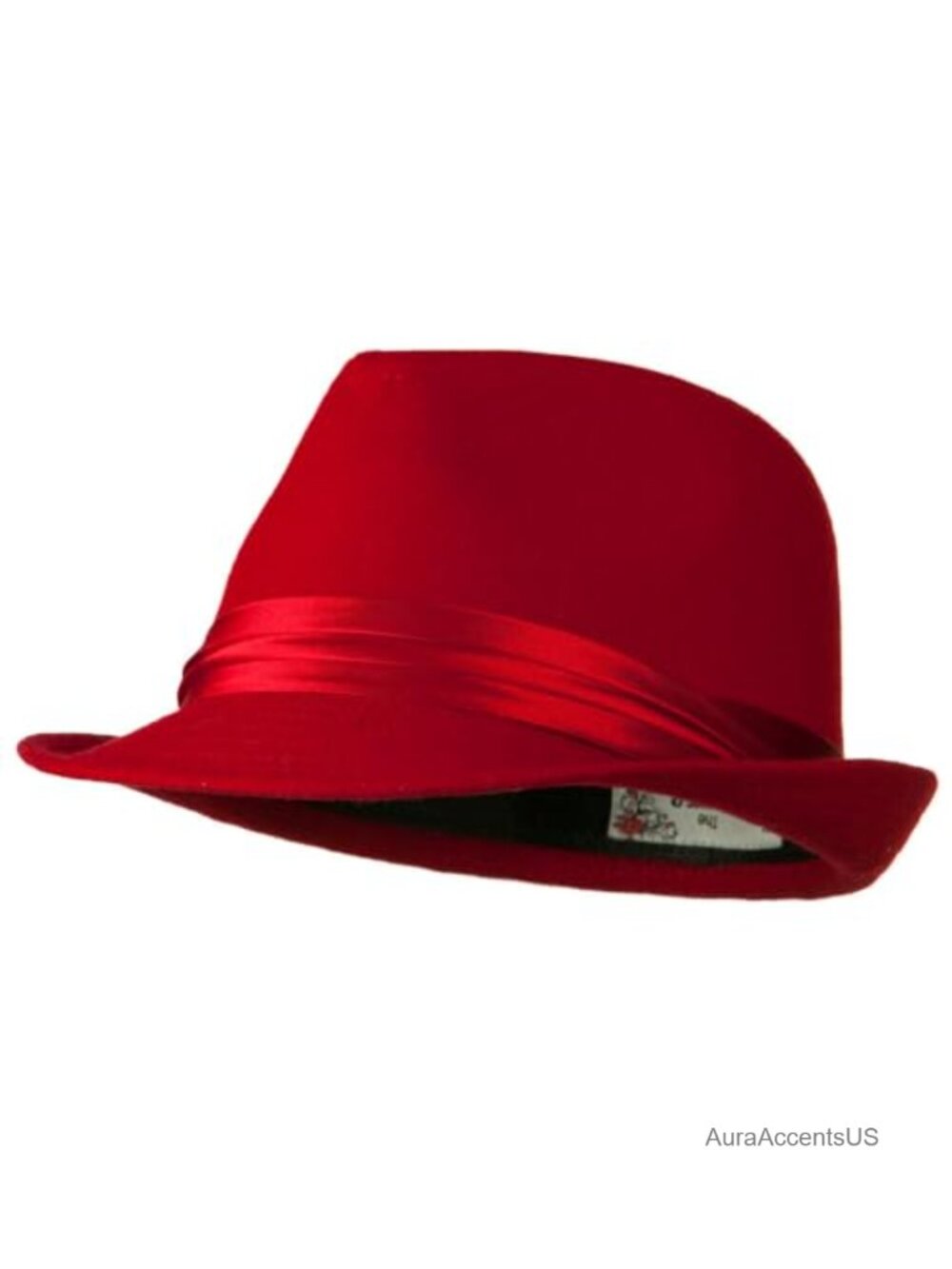 Pleated Satin Band Fedora Hat Lined Wide Brim Warm Winter Hat